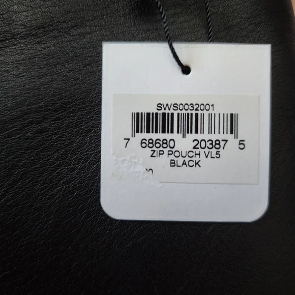 Skagen Denmark zip pouch wristlet black leather - Picture 4 of 11